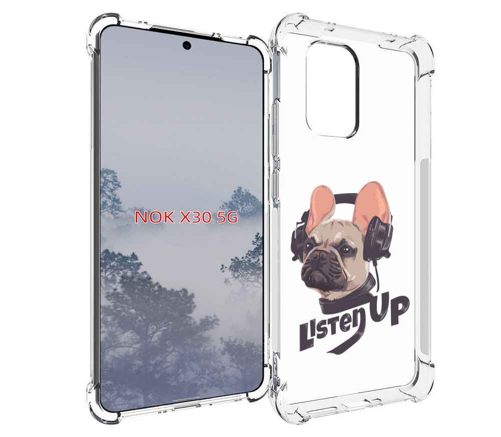 

Чехол MyPads бульдог-слушает-музыку для Nokia X30 5G, Tocco