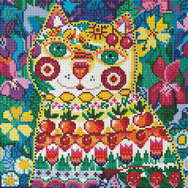 Алмазная мозаика Белоснежка «Кот в окошке» (Полная выкладка, 30х30 см, квадратные стразы)