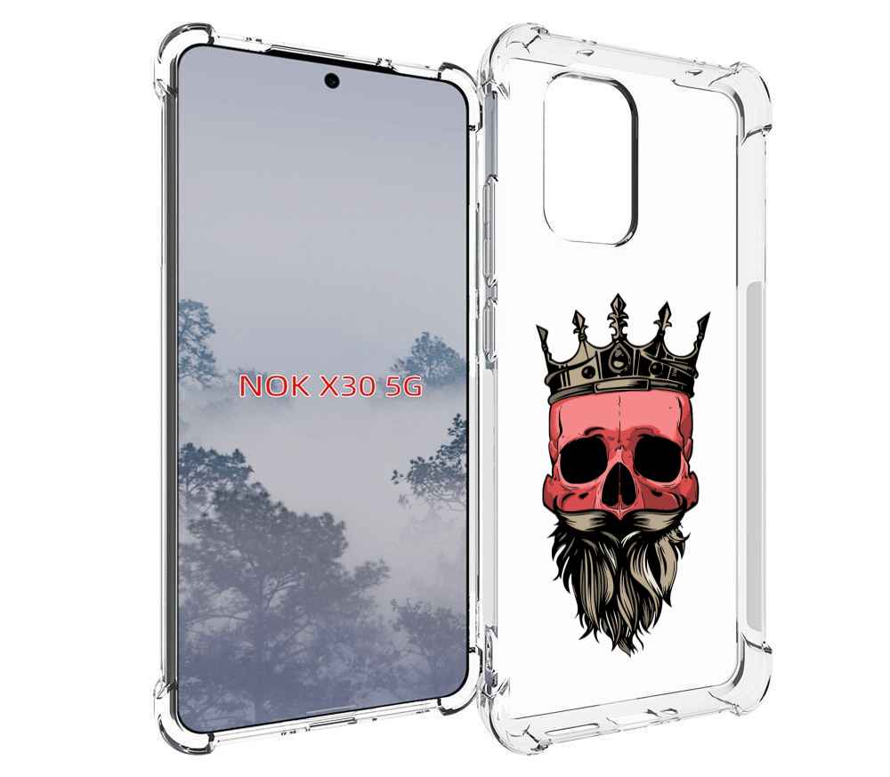 

Чехол MyPads бородатый красный череп мужской для Nokia X30 5G, Tocco