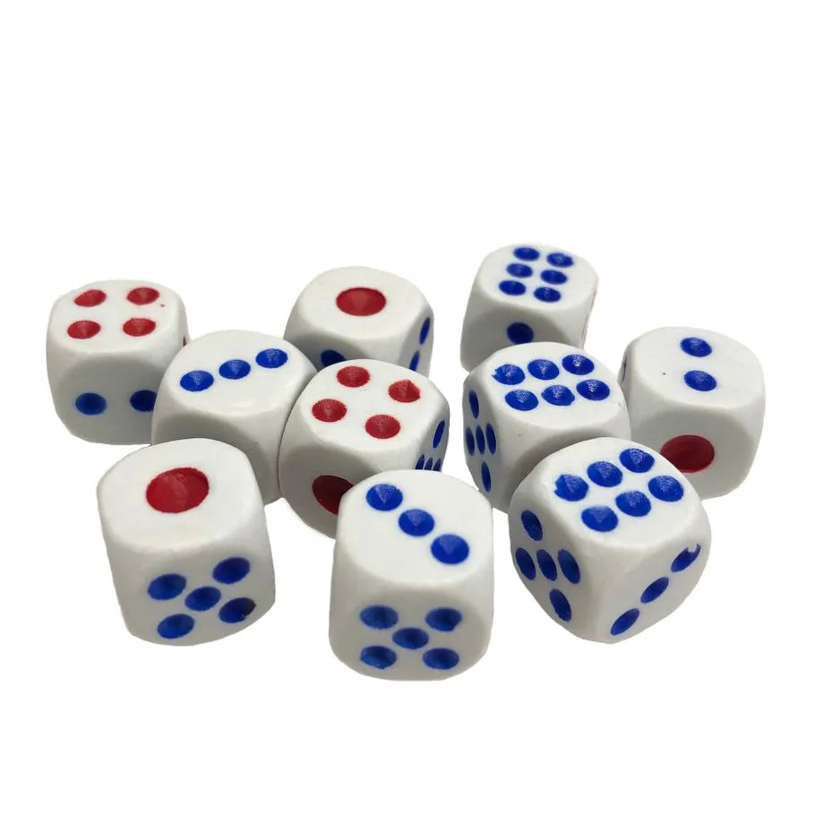 

Кости игральные WellyWell 1,4см 10шт, CubesGame_WhiteBlueRed