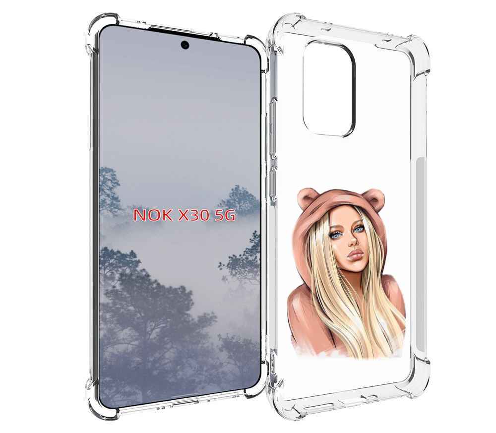 

Чехол MyPads блондинка-в-капюшоне женский для Nokia X30 5G, Tocco