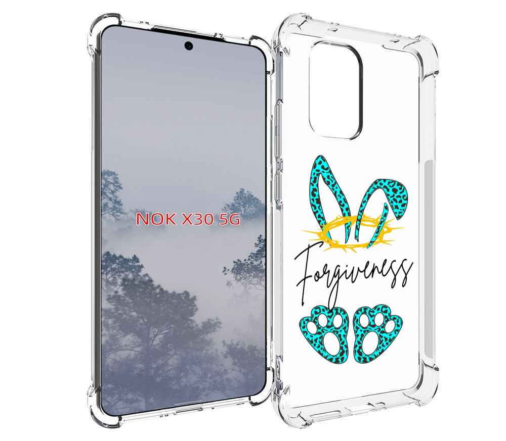 

Чехол MyPads бирюзовое лапки и ушки женский для Nokia X30 5G, Tocco