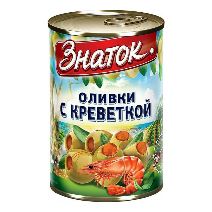 

Оливки Знаток с креветкой 280 г