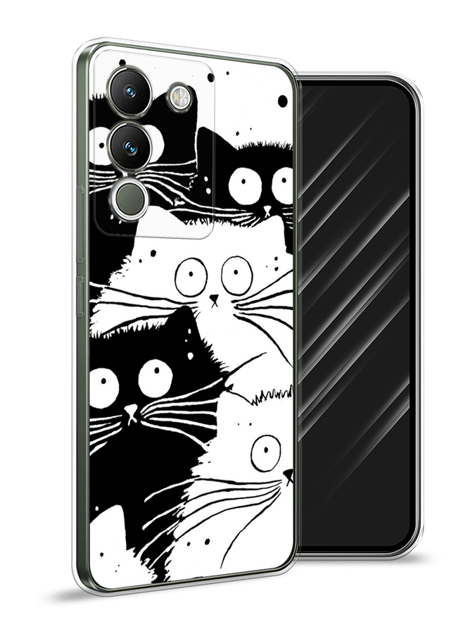 

Чехол Awog на Vivo V29e 5G "Коты черно-белые", Черный;белый, 269650-1