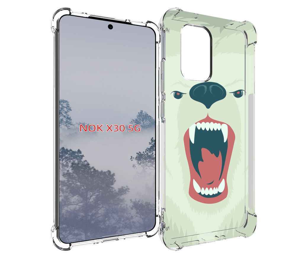

Чехол MyPads белый-медведь для Nokia X30 5G, Tocco