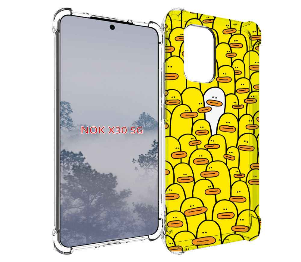 

Чехол MyPads белый среди желтых для Nokia X30 5G, Tocco