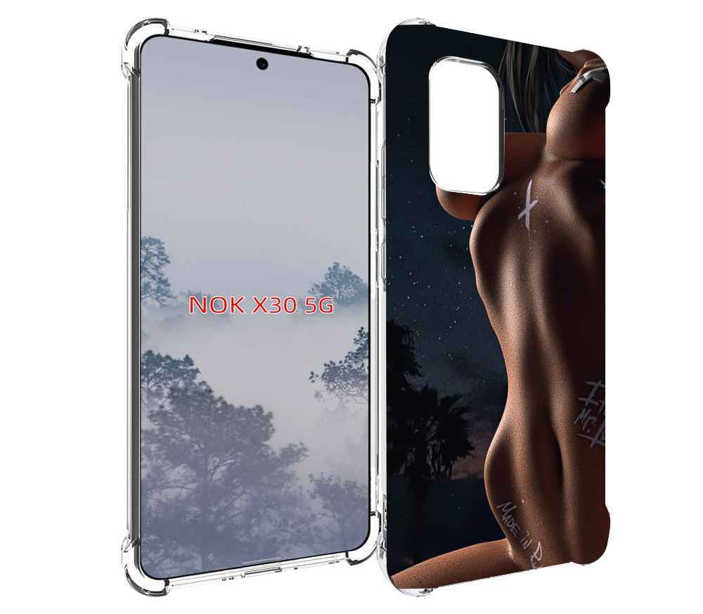 

Чехол MyPads белые-татуировки-на-теле для Nokia X30 5G, Tocco