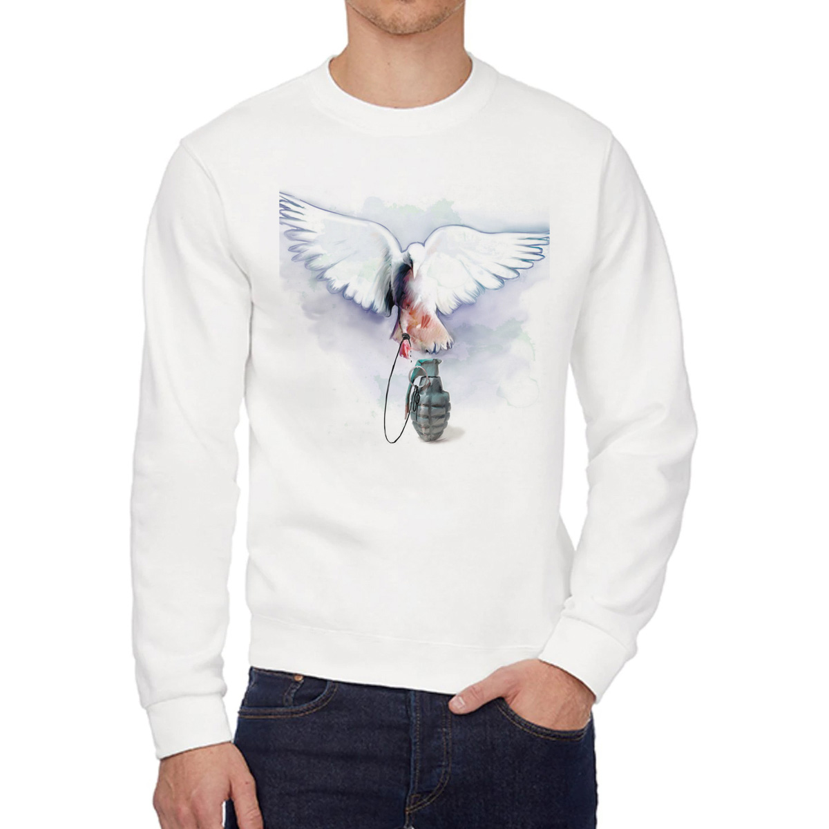 

Свитшот унисекс CoolPodarok W015825 белый 56 RU, 6W015825
