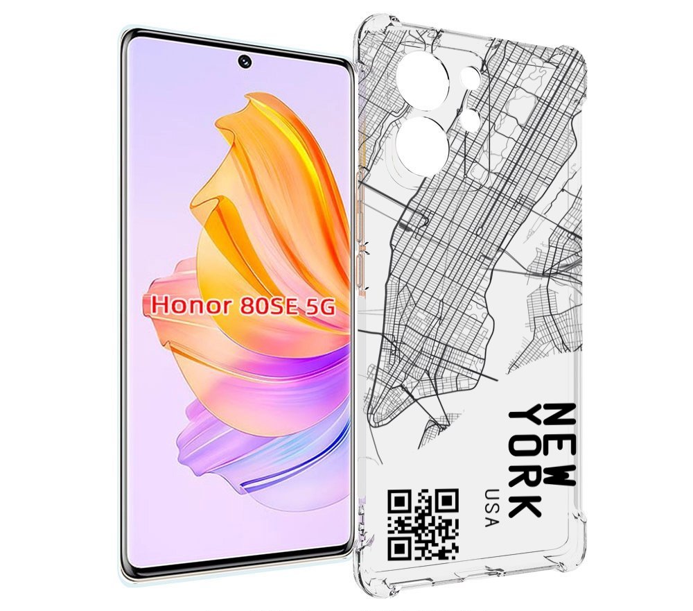 

Чехол MyPads схема-нью-йорк для Honor 80 SE, Прозрачный, Tocco