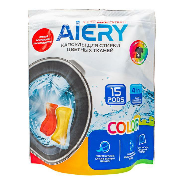 

Капсулы Aiery Color для цветного белья 15 шт