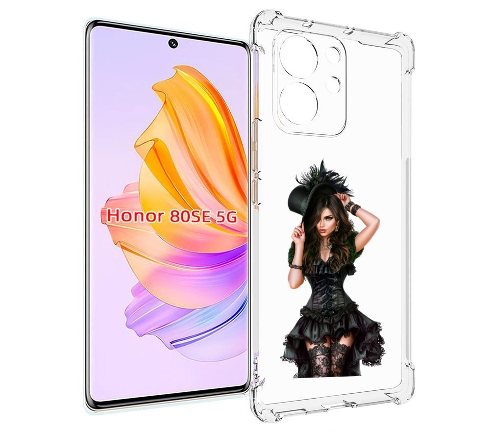 

Чехол MyPads стройная-девушка-в-черном-платье для Honor 80 SE, Прозрачный, Tocco