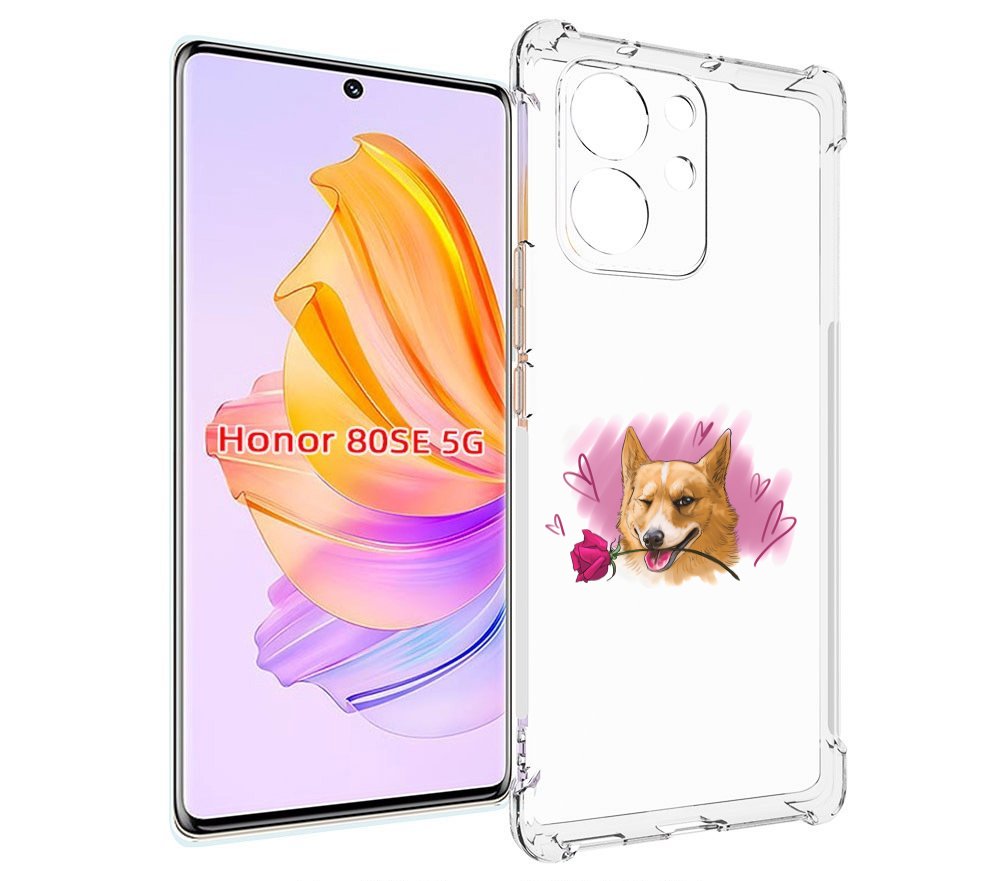 

Чехол MyPads собачка-с-розочкой для Honor 80 SE, Прозрачный, Tocco