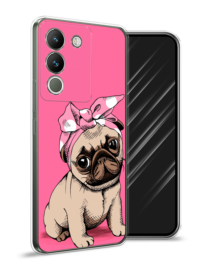 

Чехол Awog на Vivo V29e 5G "Dog Pin-Up", Розовый;бежевый, 269650-1