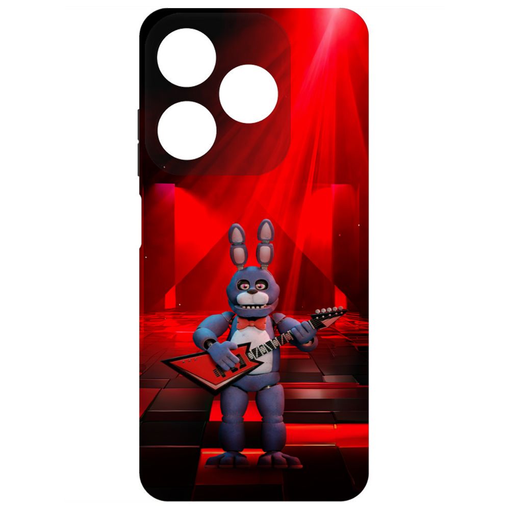 

Чехол-накладка Krutoff Soft Case ФНАФ - Бонни с гитарой для TECNO Spark 10C черный