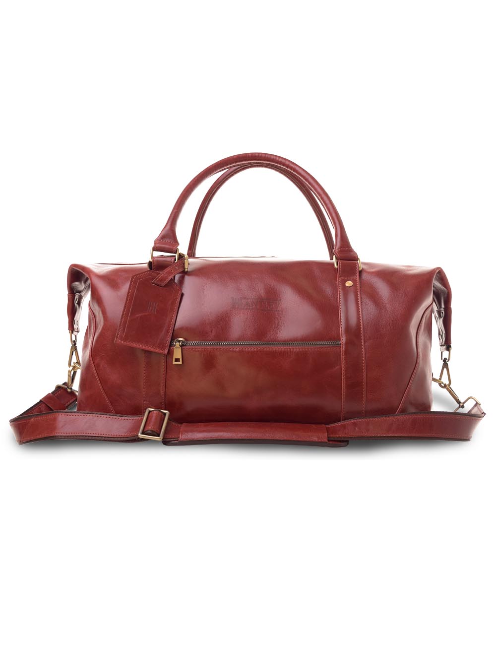Дорожная сумка мужская Hantley Grand Tour коричнево-красная, 25х50х25 см