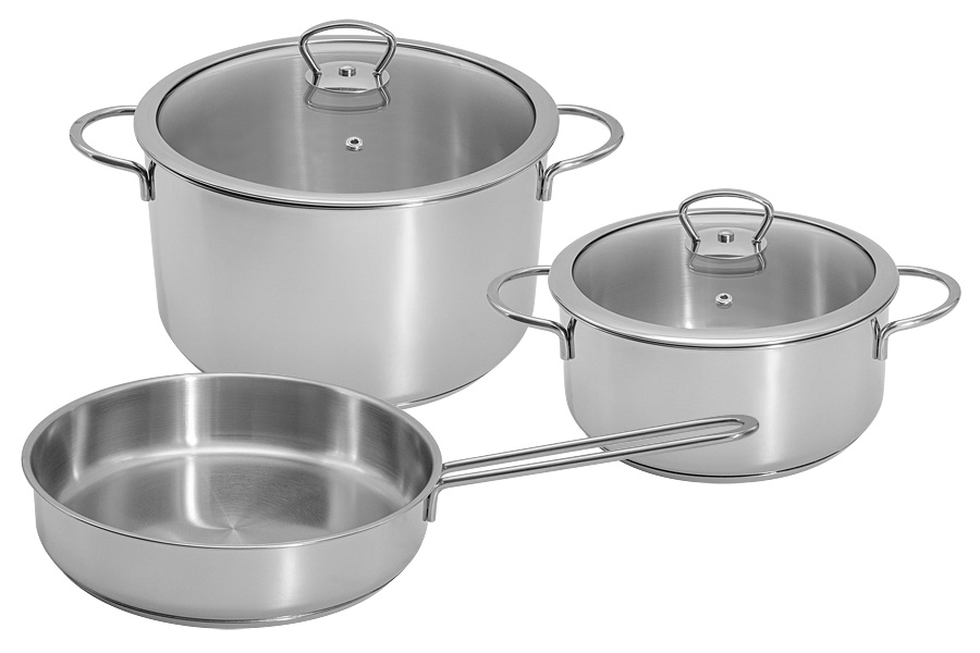 Набор посуды из 5 предметов Metalac Кулинария кастрюли, крышки, сковорода 368476_
