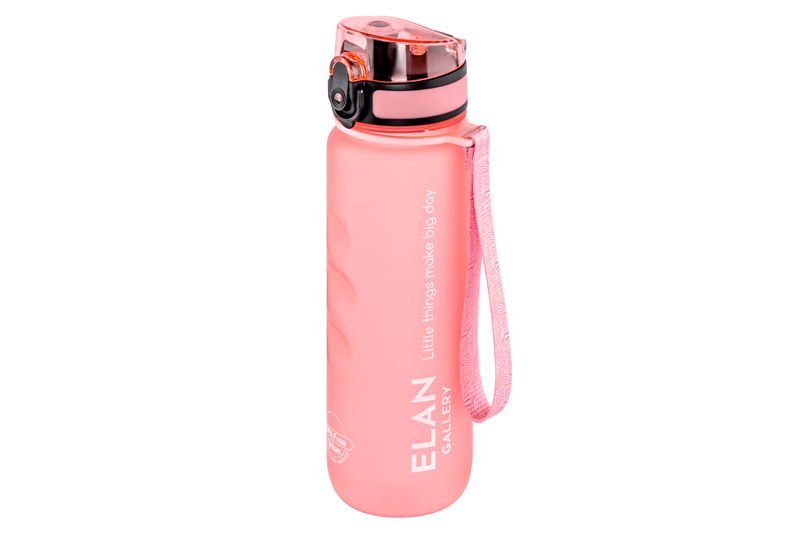 

Бутылка для воды Elan Gallery Style Matte 500 мл 6,5х6,5х23 см углубления, пыльная роза, Розовый, Style Matte с углублениями
