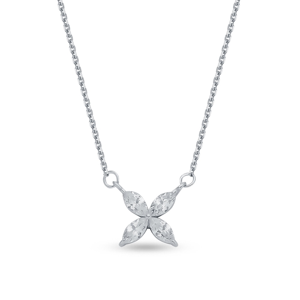

Колье из серебра 40 см 585Gold 706000566, фианит, 706000566