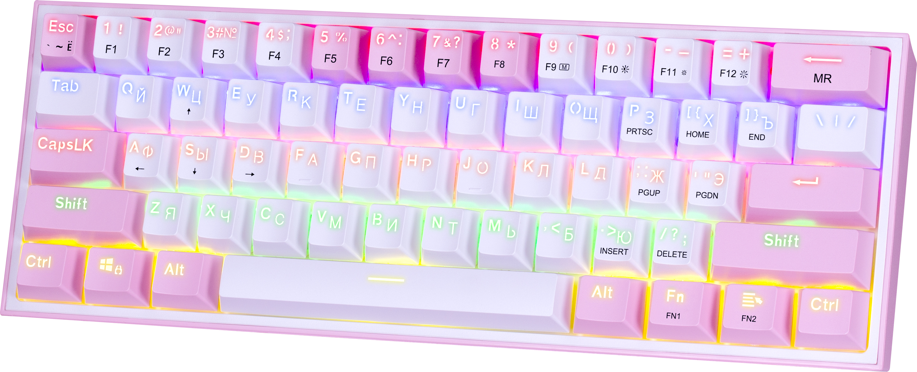 Проводная игровая клавиатура Redragon Fizz White/Pink (70672)
