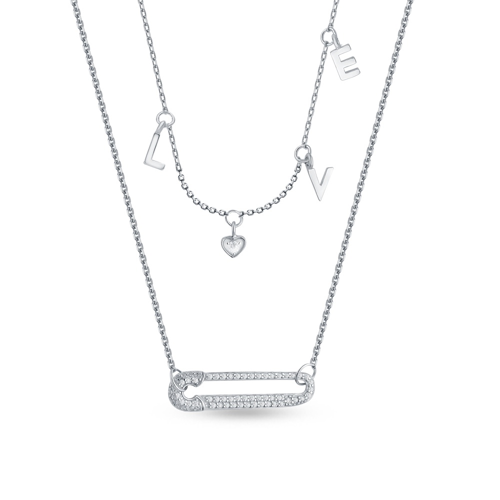 

Колье из серебра 40 см 585Gold 706000580, фианит, 706000580