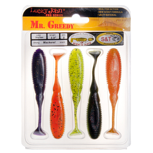 

Силиконовая приманка Lucky John Pro Series Mister Greedy 99 мм, MIX1, 5 шт., Pro Series Mister Greedy