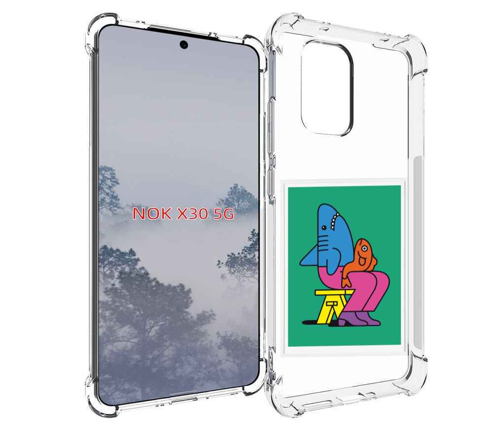 

Чехол MyPads акула синяя в штанах для Nokia X30 5G, Tocco