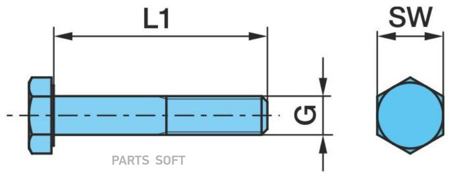 

Болт DIN 931 M24x280 - 10.9