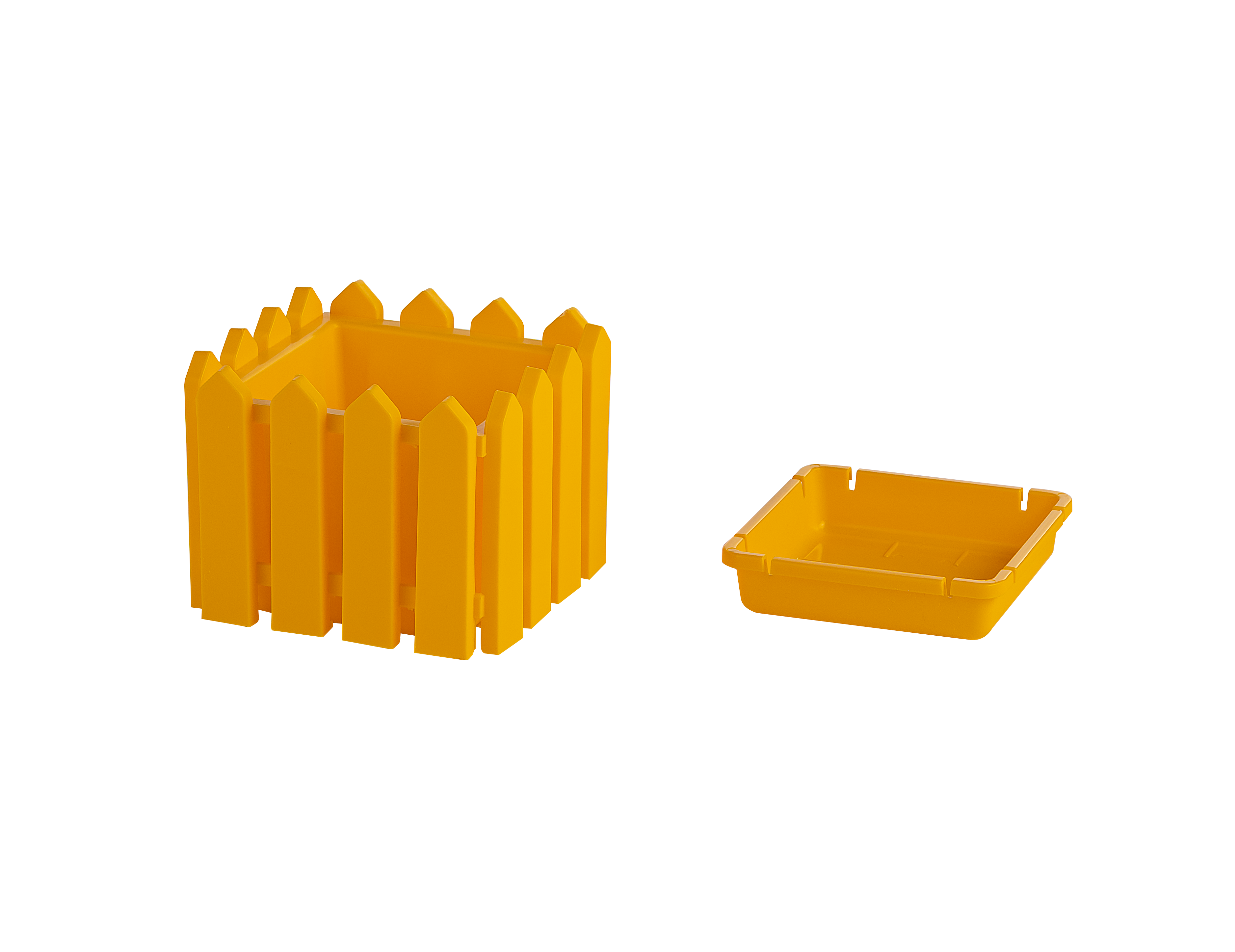 Цветочное кашпо Элластик-Пласт Лардо квадратное малое ЭП 258711 желтый 1 шт.