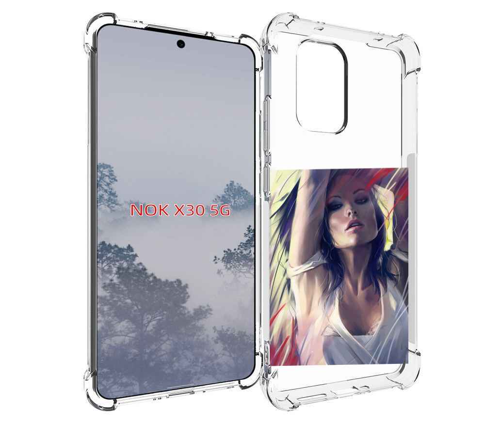

Чехол MyPads акварельная-девушка женской для Nokia X30 5G, Tocco