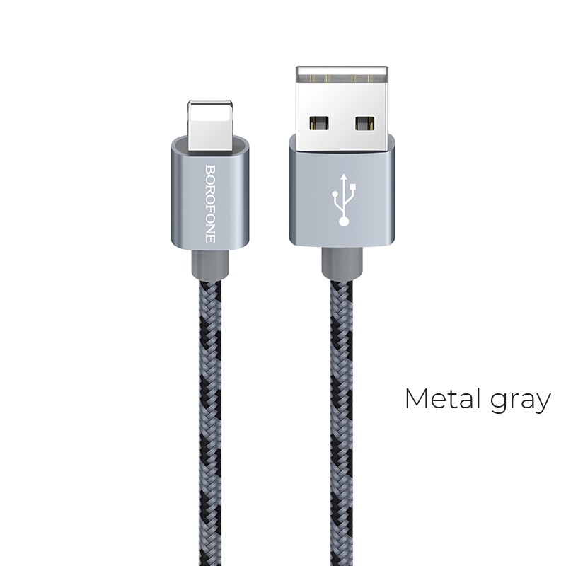 фото Кабель usb - usb borofone 1 м серый