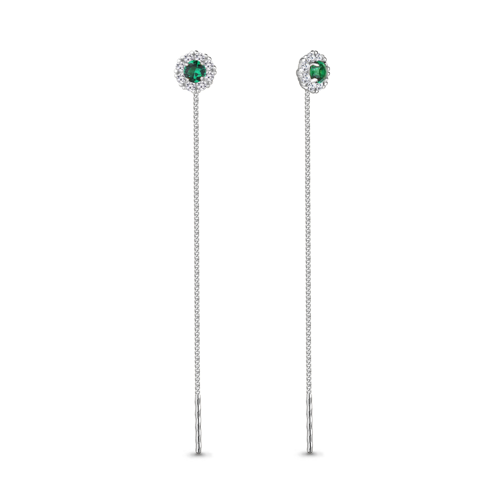 

Серьги из серебра с фианитом Aquamarine 41024Г_925_р, 41024Г_925_р