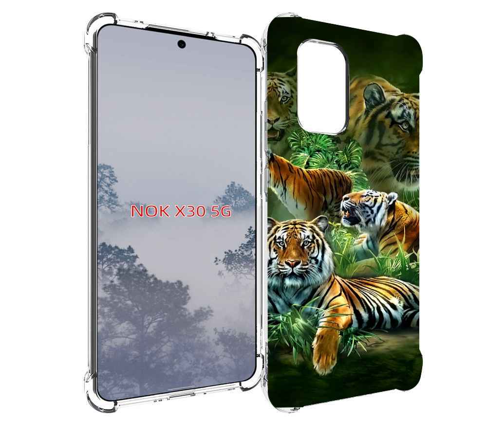 

Чехол MyPads Тигры для Nokia X30 5G, Tocco