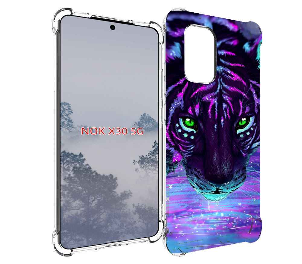 

Чехол MyPads Тигр-неон для Nokia X30 5G, Tocco