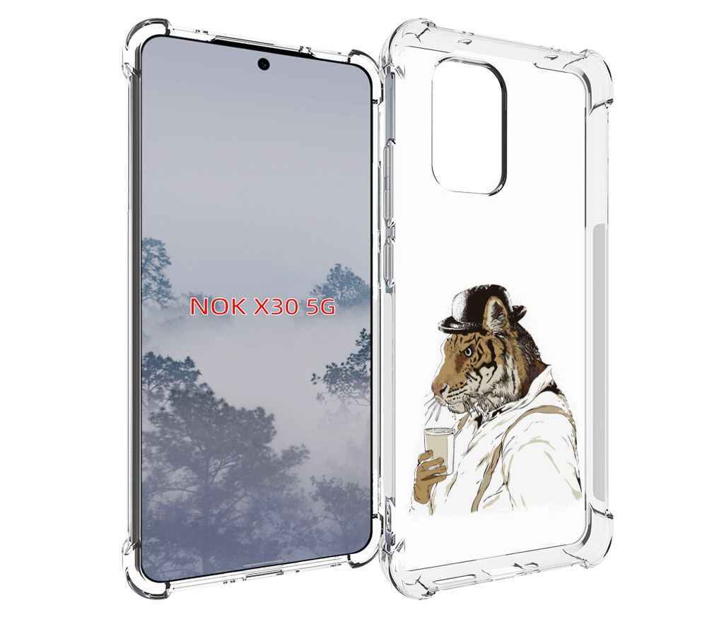 

Чехол MyPads Тигр в шляпе для Nokia X30 5G, Tocco