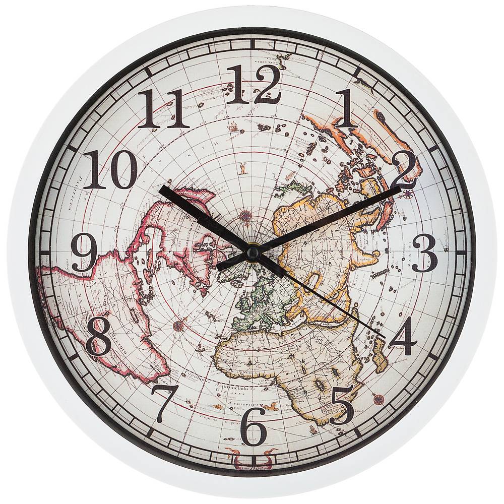 

Часы настенные кварцевые Lefard World map 31 см, циферблат 27.5 см