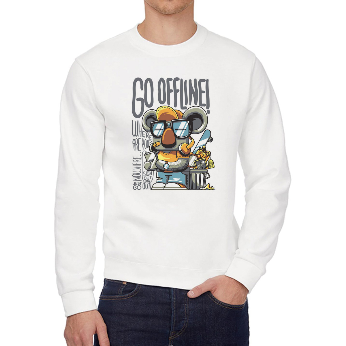 

Свитшот унисекс CoolPodarok W015801 белый 44 RU, 4W015801
