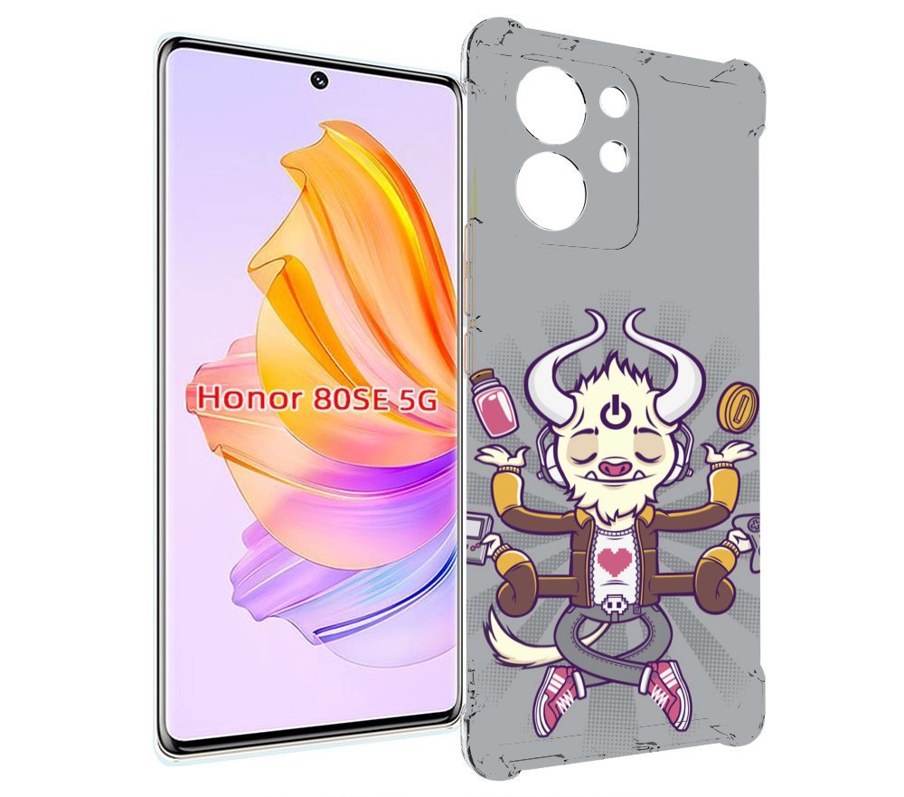 

Чехол MyPads рогатый любитель поиграть для Honor 80 SE, Прозрачный, Tocco