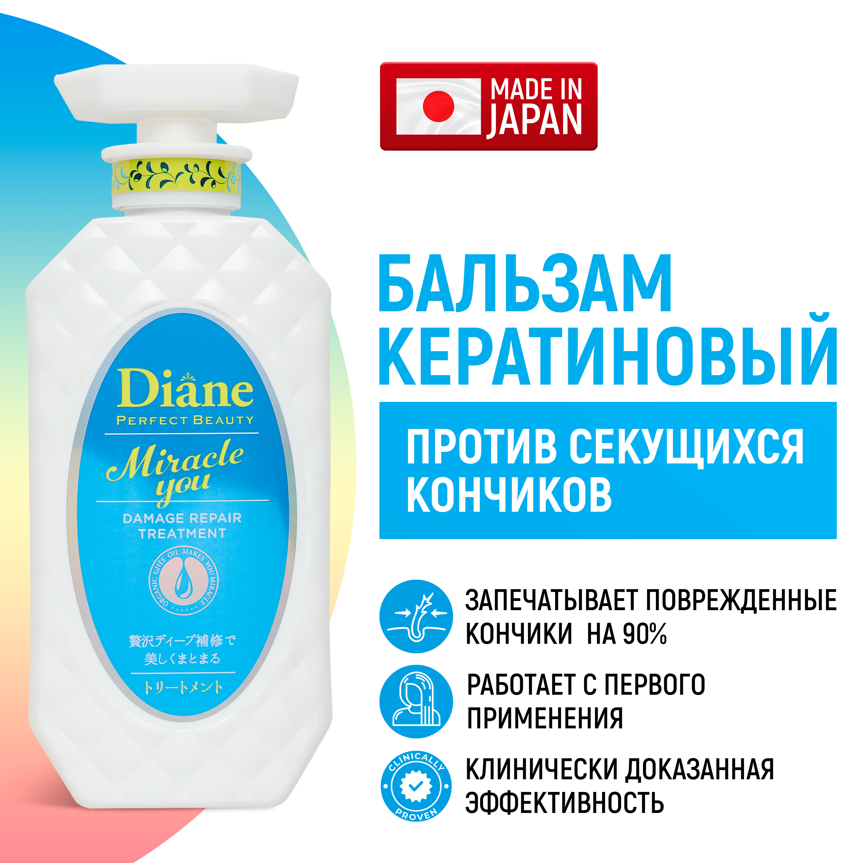 Бальзам Moist Diane Perfect Beauty Miracle You кератиновый для восстановления секущихся moist diane series extra moist