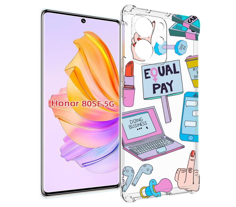 

Чехол MyPads разные-штучки для Honor 80 SE, Прозрачный, Tocco