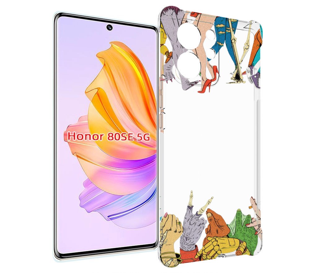 

Чехол MyPads разные персонажи пальчики для Honor 80 SE, Прозрачный, Tocco