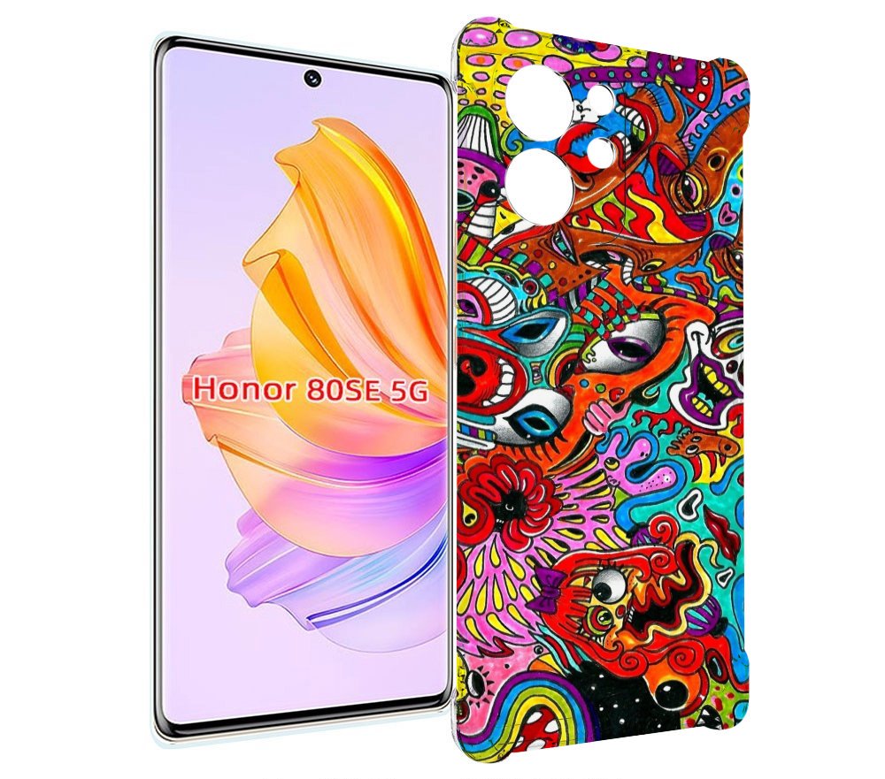

Чехол MyPads разные абстракции яркие для Honor 80 SE, Прозрачный, Tocco