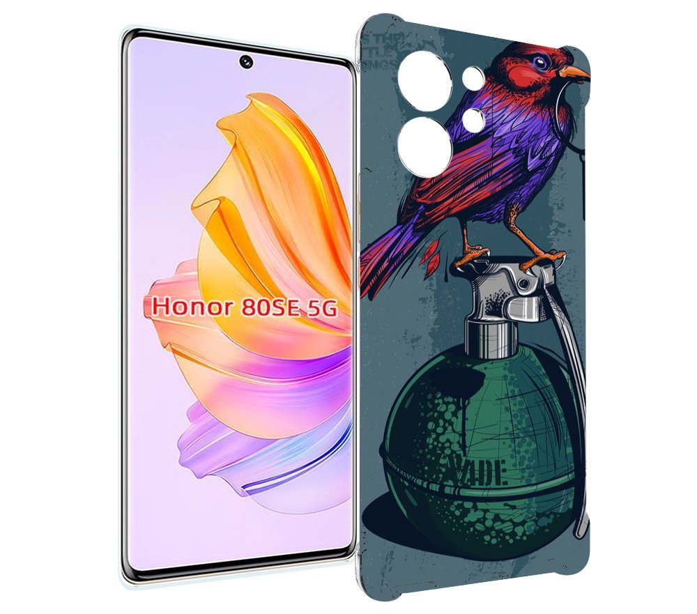 

Чехол MyPads птица с гранатой для Honor 80 SE, Прозрачный, Tocco