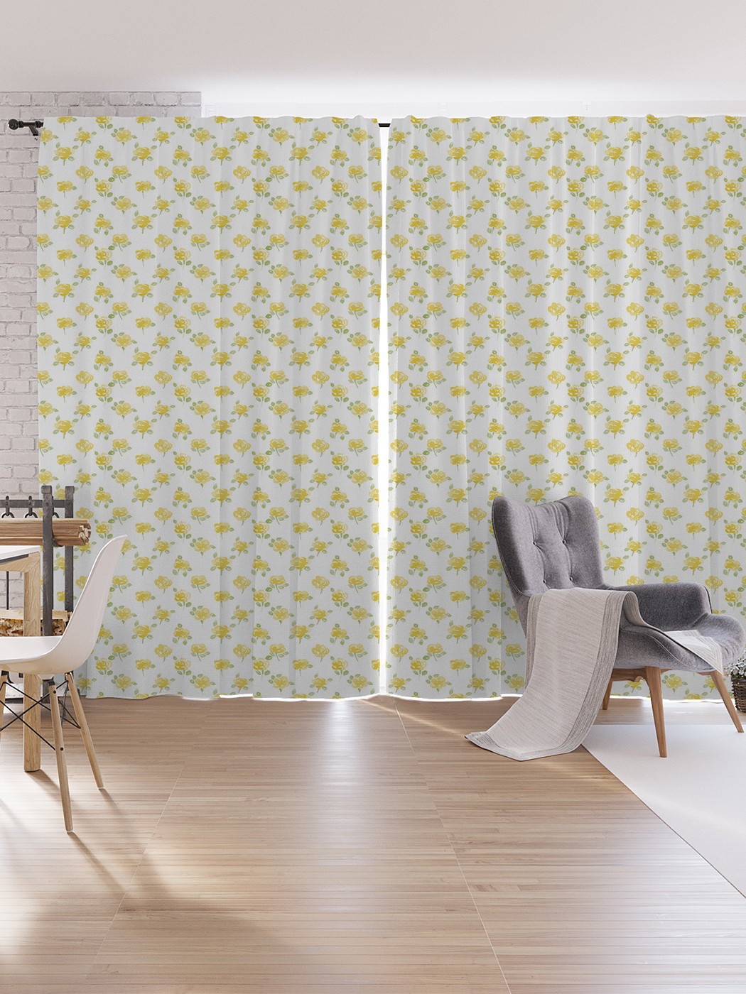 

Шторы под лён JoyArty "Солнечные розочки", серия Oxford DeLux, 340х265 см, Солнечные розочки