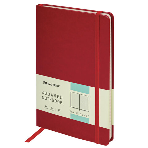 

Блокнот А5, Brauberg Metropolis Special, 80 л., клетка, красный, 111575, 2 шт