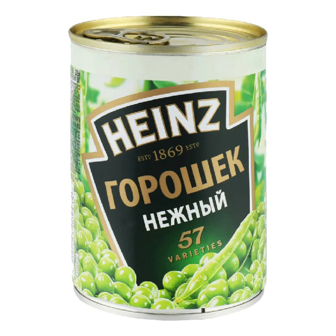 

Горошек Heinz зеленый нежный стерилизованный 400 г