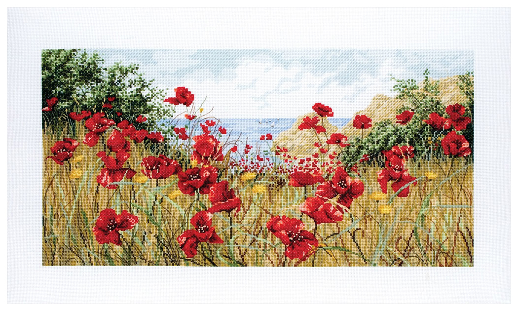 фото Набор для вышивания anchor apc940 maia clifftop poppies, 23x45см