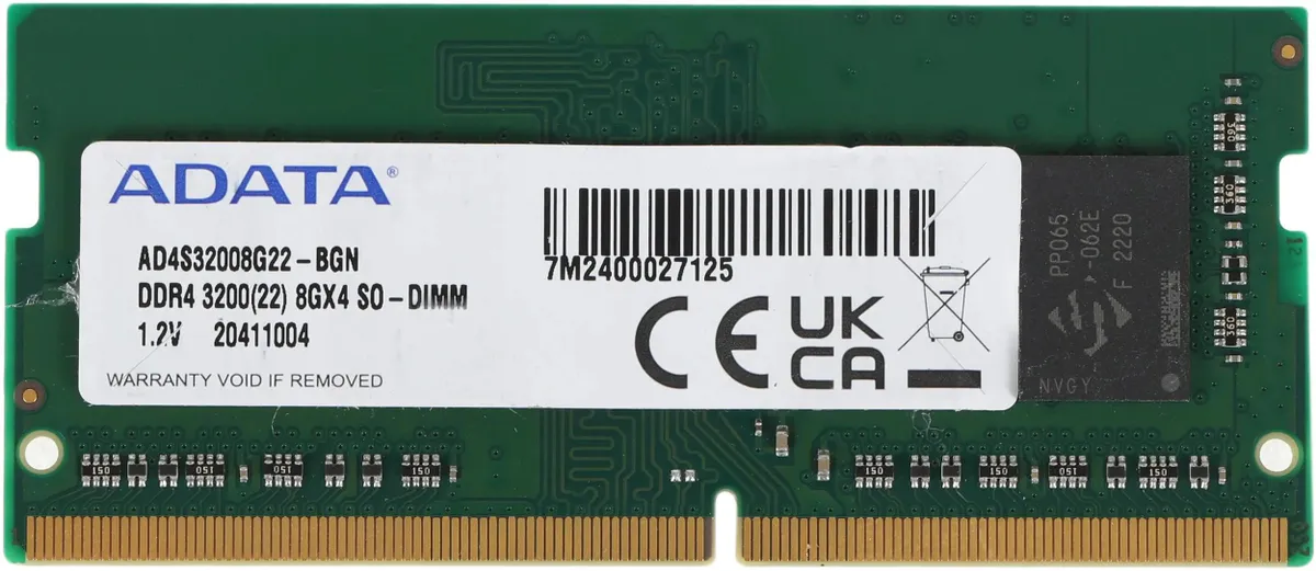 

Оперативная память ADATA A-Data AD4S32008G22-BGN (AD4S32008G22-BGN), DDR4 1x8Gb, 3200MHz, A-Data AD4S32008G22-BGN