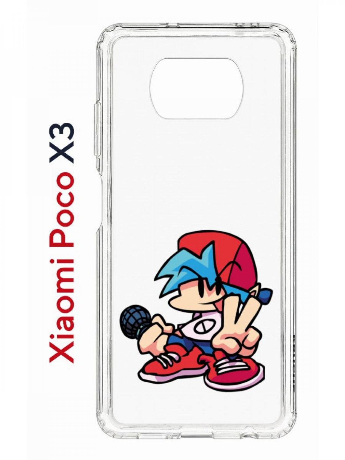 Чехол на Xiaomi Poco X3/X3 Pro Kruche Print FNF Boyfrend,противоударный бампер с принтом