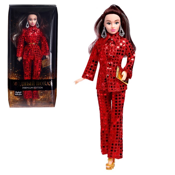 Кукла-модель Happy Valley шарнирная Ксения - Модный показ в красном костюме