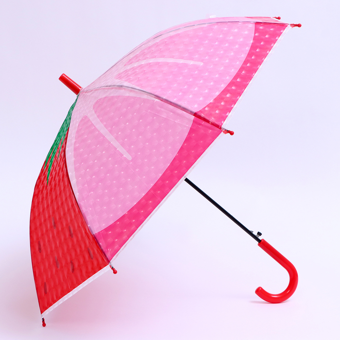 Детский зонт полуавтоматический Ягодный принт Клубника